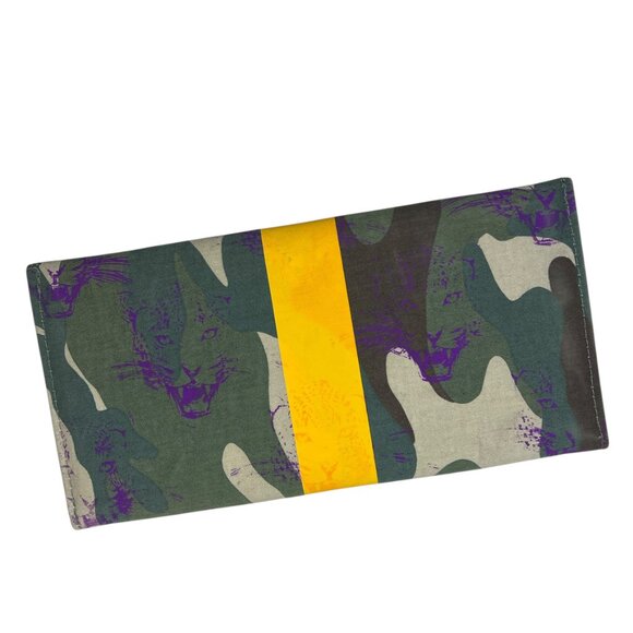 Totem Salvaged Camo, Stripe and Screen Printed Leopard Clutch Purse, $195 retail - Picture 6 of 6